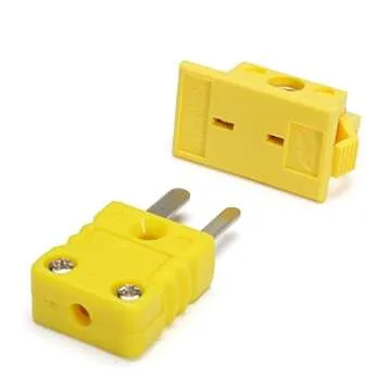 SeaISee 2Set K-Type Panel Mount Thermocouple Miniature Socket and Plug Connector(Yellow)
