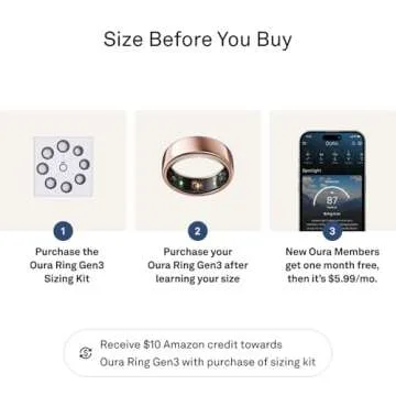 Oura Ring Gen3 Horizon - Rose Gold - Size 9 - Smart Ring - Size First with Oura Ring Gen3 Sizing Kit - Sleep Tracking Wearable - Heart Rate - Fitness Tracker - 5-7 Days Battery Life