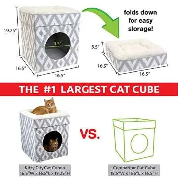 Kitty City Indoor Cat Cube Furniture, White Cube