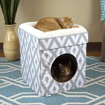 Kitty City Indoor Cat Cube Furniture, White Cube