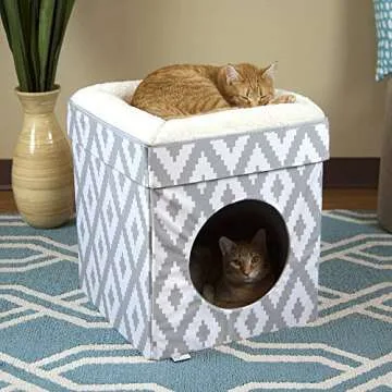 Kitty City Indoor Cat Cube Furniture, White Cube