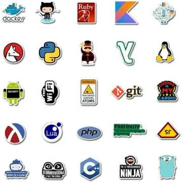 Developer Laptop Stickers Pack - 50 Unique Designs