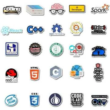 Developer Laptop Stickers Pack - 50 Unique Designs