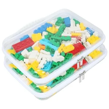 2Pack Zippered Hard Pouch, Clear Hard Shell Zipper Case, Clear Plastic Pouches Travel Bags for Kids,...