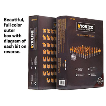 YONICO 70 Piece Professional Router Bit Set for Woodworking