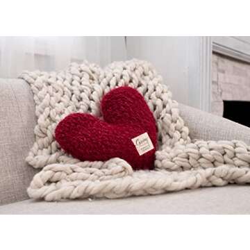 Comforting DEMDACO Giving Heart Pillow in Cranberry Red