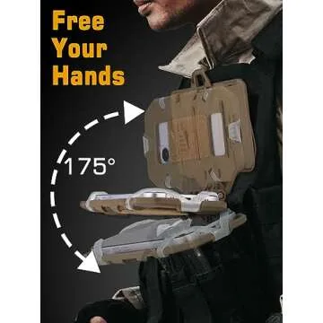 EralcNa Tactical Gear Plate Carrier Vest Accessories Phone Chest Mount Holder For Screen Size 4.7"-6.7",Tan