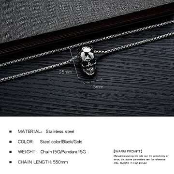 Stylish Pirate Skull Necklace for Men and Women