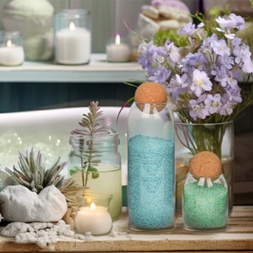 ComSaf 42 OZ Decorative Glass Storage Jar with Cork Lid