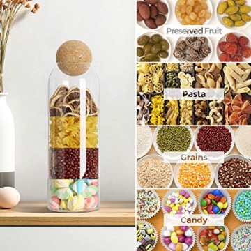 ComSaf 42 OZ Decorative Glass Storage Jar with Cork Lid