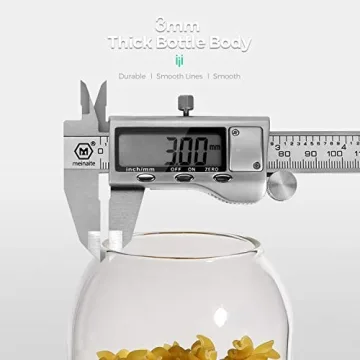 ComSaf 42 OZ Decorative Glass Storage Jar with Cork Lid