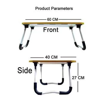 Foldable Bed Tray Lap Desk, Portable Lap Desk for Laptop, Notebook Table, Small Desk with Phone Slots Folding Laptop Stand, Perfect for Watching Movie on Bed Or As Personal Dinning Table