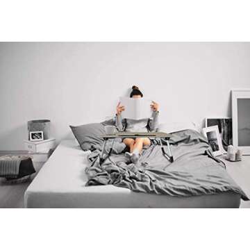 Foldable Bed Tray Lap Desk, Portable Lap Desk for Laptop, Notebook Table, Small Desk with Phone Slots Folding Laptop Stand, Perfect for Watching Movie on Bed Or As Personal Dinning Table