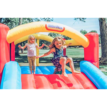 Little Tikes Jump 'n Slide Inflatable Bouncer Includes Heavy Duty Blower With GFCI, Stakes, Repair Patches, And Storage Bag, for Kids Ages 3-8 Years