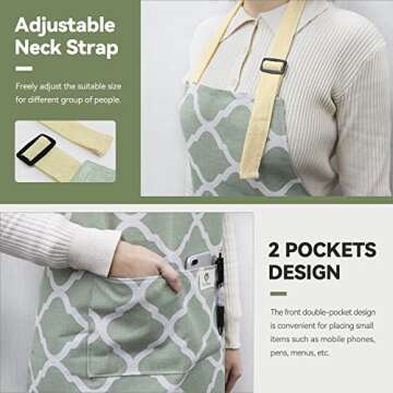 NLUS Waterproof Cooking Aprons - Adjustable & Stylish for Everyone