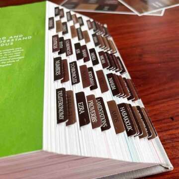 Thinkor Reposition Laminated Bible Tabs, Large Print Stickers, Easy to Read & Apply Bible Tabs for Women & Man (Earthy Brown)