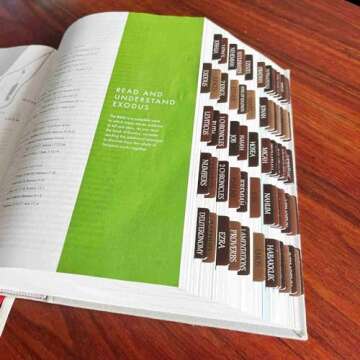 Thinkor Reposition Laminated Bible Tabs, Large Print Stickers, Easy to Read & Apply Bible Tabs for Women & Man (Earthy Brown)
