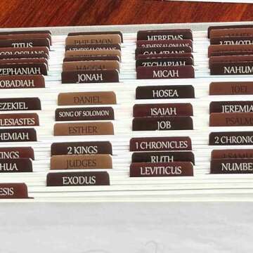 Thinkor Reposition Laminated Bible Tabs, Large Print Stickers, Easy to Read & Apply Bible Tabs for Women & Man (Earthy Brown)