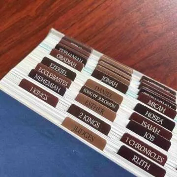 Thinkor Reposition Laminated Bible Tabs, Large Print Stickers, Easy to Read & Apply Bible Tabs for Women & Man (Earthy Brown)