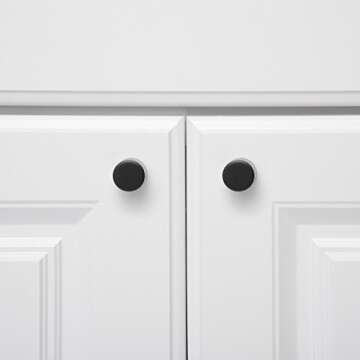 Amazon Basics Whistle Cabinet Knob 25-Pack Flat Black