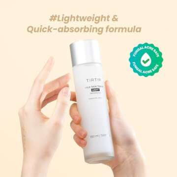 TIRTIR Milk Skin Rice Toner Light | Instant Hydration with 4% Niacinamide, Lightweight, Vegan, Acne-...