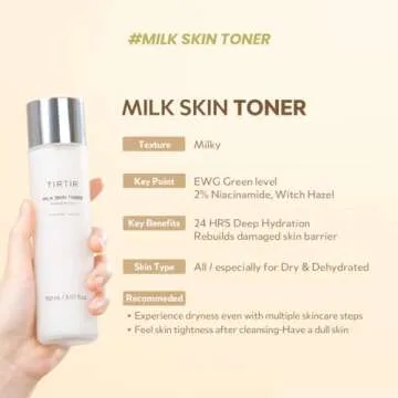 TIRTIR Milk Skin Rice Toner Light for Instant Hydration