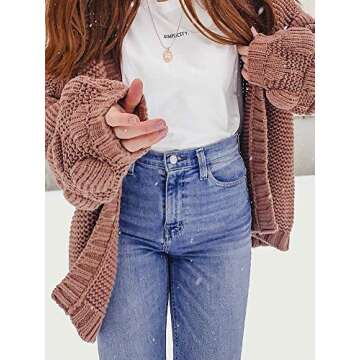 Yacooh Women's Chunky Open Front Knitted Cardigan