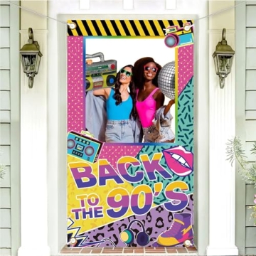 Back to The 90s Photo Booth Props for Party Decorations 1990s Throwback Theme Party Decoration Color...