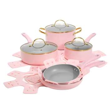 Stylish Paris Hilton 12-Piece Pink Cookware Set