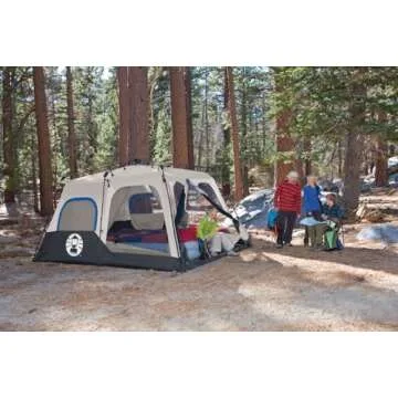 Coleman Cabin Tent with 1-Minute Setup, 4/6/8/10 Person Instant Tent with Weatherproof Floor, Pre-Attached Poles, Air Vent, & Carry Bag