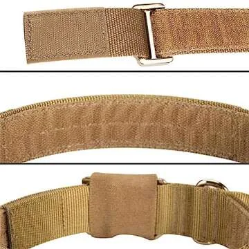 EXCELLENT ELITE SPANKER Tactical Dog Collar Military Adjustable Dog Collar Heavy Duty Dog Collar with Metal Buckle and Control Handle(Coyote Brown)
