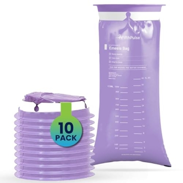 FifthPulse Lavender Emesis Bags for Travel - 10 Disposable Barf Bags