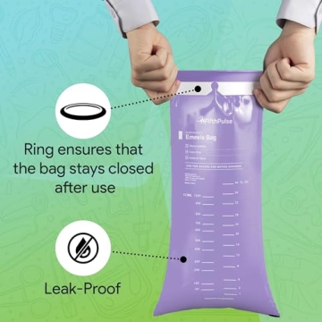 FifthPulse Lavender Emesis Bags for Travel - 10 Disposable Barf Bags