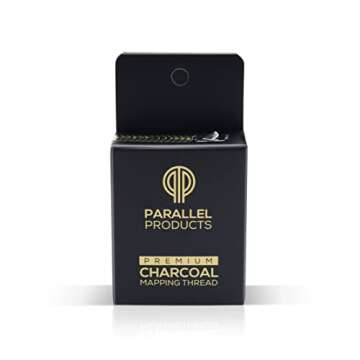 Parallel Products - Premium Eyebrow Mapping String for Microblading - Pre-Inked - 1 mm Charcoal Thread - Essential Brow Microblading Supplies - 15 Meters per Box