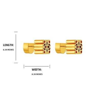 FOTN 18K Gold Retro French Earrings for Women - Luxury
