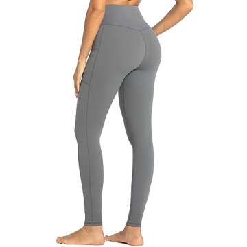 Sunzel Leggings for Women, High Waisted Yoga Pants, 4 Way Stretch, 28" Leggings with Pockets, Squat ...