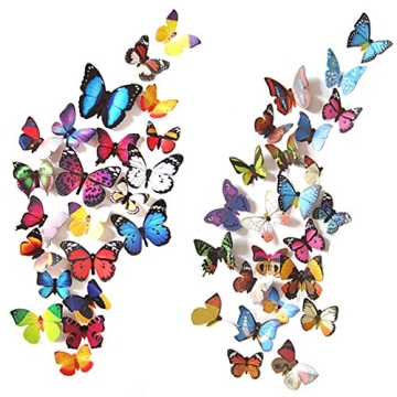 80 PCS 3D Butterfly Wall Decor - Vibrant, Removable Stickers for Home & Party