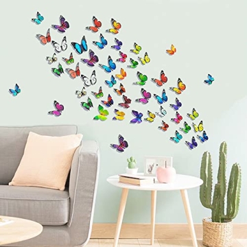 80 PCS 3D Butterfly Wall Decor Removable Stickers Home Party