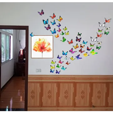 80 PCS 3D Butterfly Wall Decor Removable Stickers Home Party