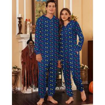Ekouaer Christmas Matching Onesie Elk Antler Cozy Pajamas