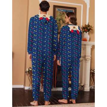 Ekouaer Christmas Matching Onesie Elk Antler Cozy Pajamas