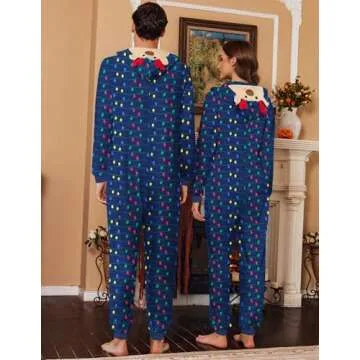 Ekouaer Christmas Matching Onesie Elk Antler Cozy Pajamas