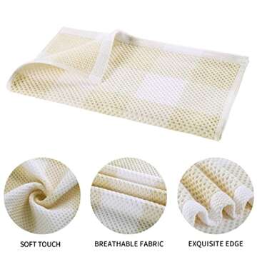 Mordimy 100% Cotton Waffle Weave Kitchen Towels, 13 x 28 Inches, Super Soft and Absorbent Buffalo Ch...