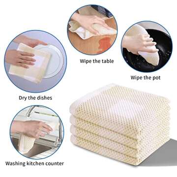 Mordimy 100% Cotton Waffle Weave Kitchen Towels 4-Pack