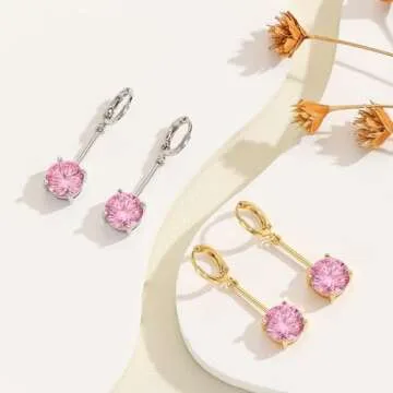 VONSSY Gemstone Drop Dangle Earrings - Elegant Gift Idea