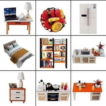 CUTEBEE Dollhouse Miniature with Furniture, DIY Dollhouse Kit Plus Dust Proof and Music Movement, 1:24 Scale Creative Room for Valentine's Day Gift Idea for Boys