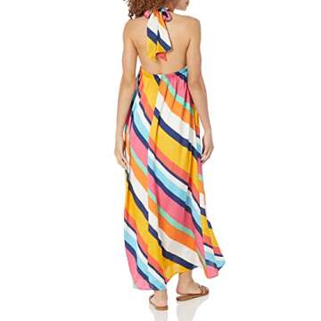 The Drop Women's Shaana Halter Neck Maxi Dress, Multi Stripe, 2X, Plus Size
