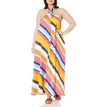 Stylish Plus Size Halter Neck Maxi Dress from The Drop