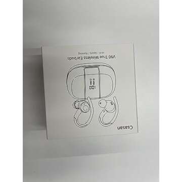 Csasan Headphones Wireless Earbuds Sport, Bluetooth 5.3 Ear Buds Over-Ear 3D Stereo Headset with Earhooks, 48H Wireless Earphones with HD Mic, IP7 Waterproof Earbud for Workout/Sports/Running White