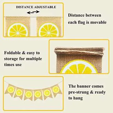 Burlap Lemon Banner Garland for Summer Parties